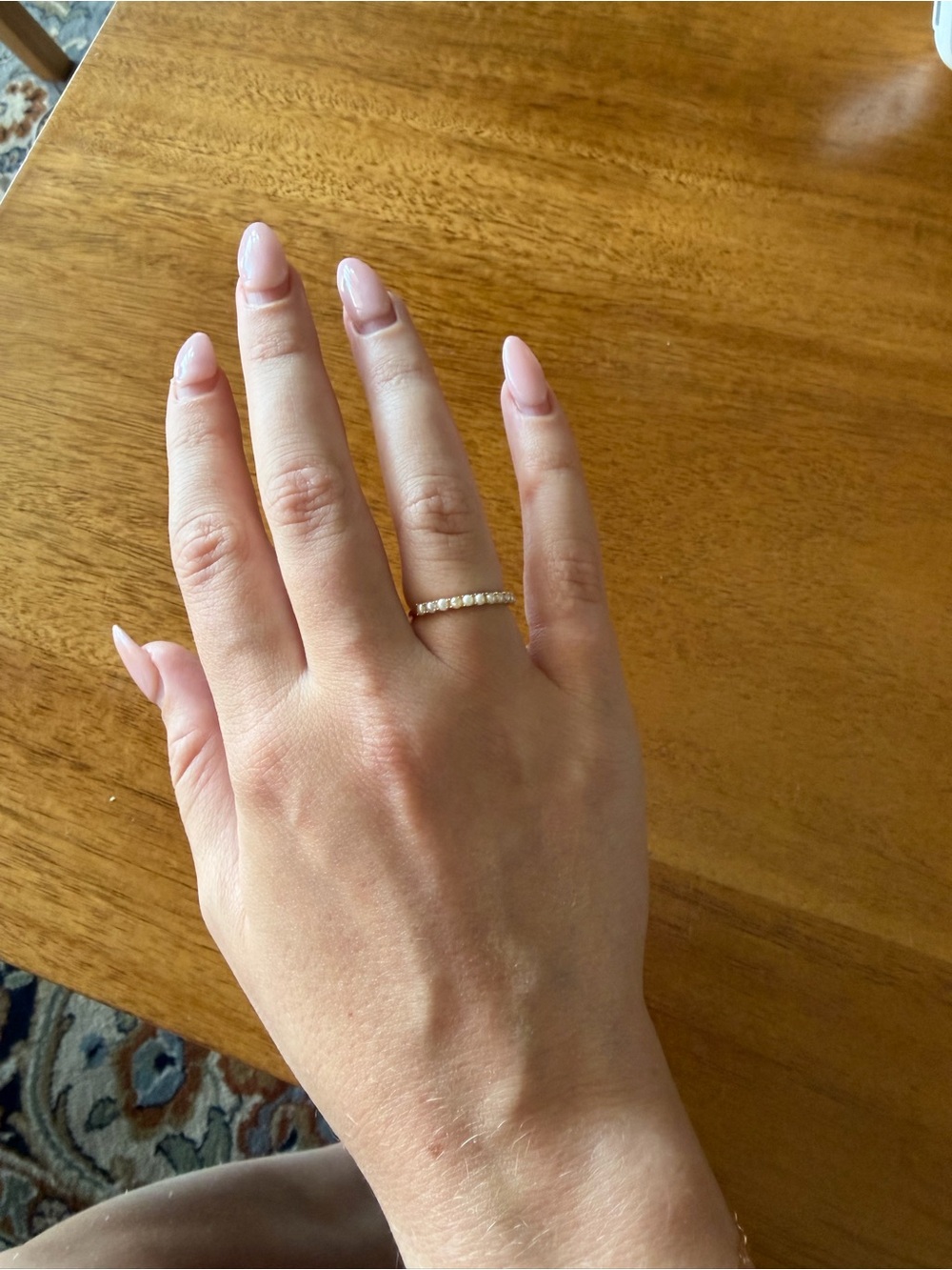 Mejuri 14k pearl half eternity ring size 6 - Picture 3 of 6